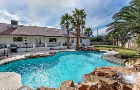Private pool and spa in backyard of 4130 N Durango Dr Las Vegas no HOA property